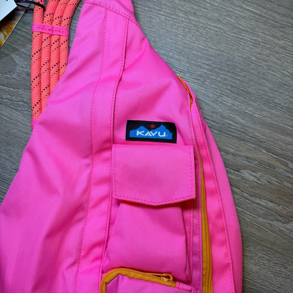 Kavu Vibrant Pink Sling Bag with Orange Details - Picture 3 of 9